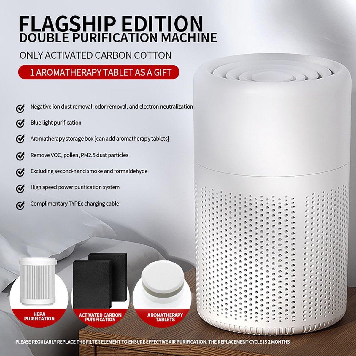 Air purifier - Home air purifier - With filter - Ultra quiet 37 dB - Portable air purifier - Eliminates pet dander, dust, mold, pollen, odors and smoke.