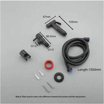 Shower head - Bidet Black, hand shower in the bathroom, toilet sprayer, stainless steel, toilet faucet