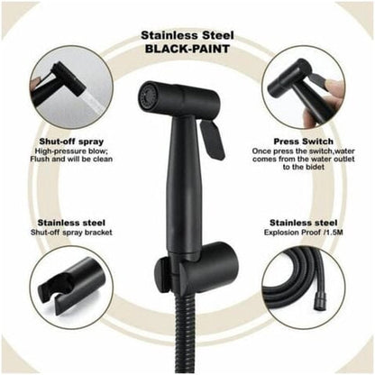 Shower head - Bidet Black, hand shower in the bathroom, toilet sprayer, stainless steel, toilet faucet