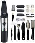 Electric Foot File - Professional Foot File - Pack of 10 - Foot File - 3 Adjustable Speeds - For Dead Skin and Calluses - Callus Scraper - Black