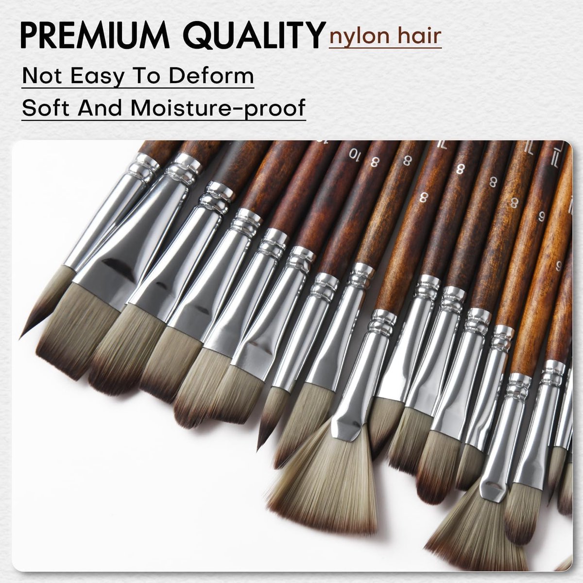 Acrylic Brush Set - 25 Premium Synthetic Brushes with Fabric Tray and Drawing Board, Suitable for Acrylic, Watercolor, Oil, and Gouache | No Hair Shedding | Acrylic Brushes