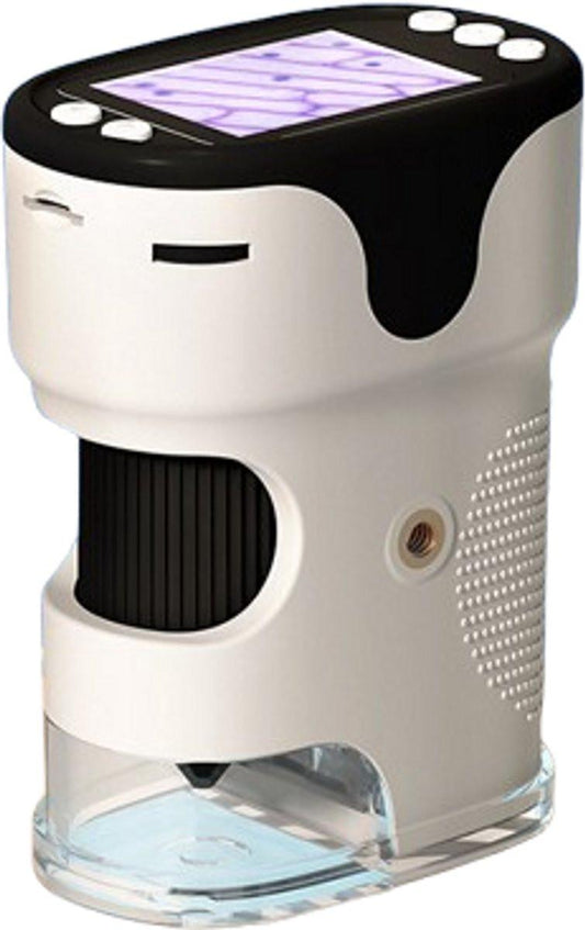 Children's Microscope - 1000X Portable Digital Microscope - 0-inch Screen - Rechargeable - With Slide Set - Mini Pocket Telescope, Educational Gift for Children Ages 4-12.