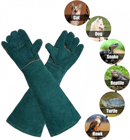 Anti-bite safety gloves - Pet gloves - Anti-bite gloves - Safety gloves - Pet protective gloves - Welding gloves - Anti-bite - Suitable for dogs, cats and pipes - Size L - 60 cm.