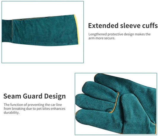 Anti-bite safety gloves - Pet gloves - Anti-bite gloves - Safety gloves - Pet protective gloves - Welding gloves - Anti-bite - Suitable for dogs, cats and pipes - Size L - 60 cm.