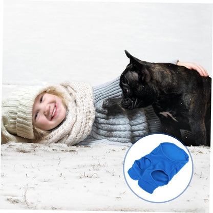 Dog coat - Fleece dog vest - Winter dog coat - Warm dog coat - Fleece dog sweater - Leash with O-ring - Perfect for small and medium dogs - Blue - Size S