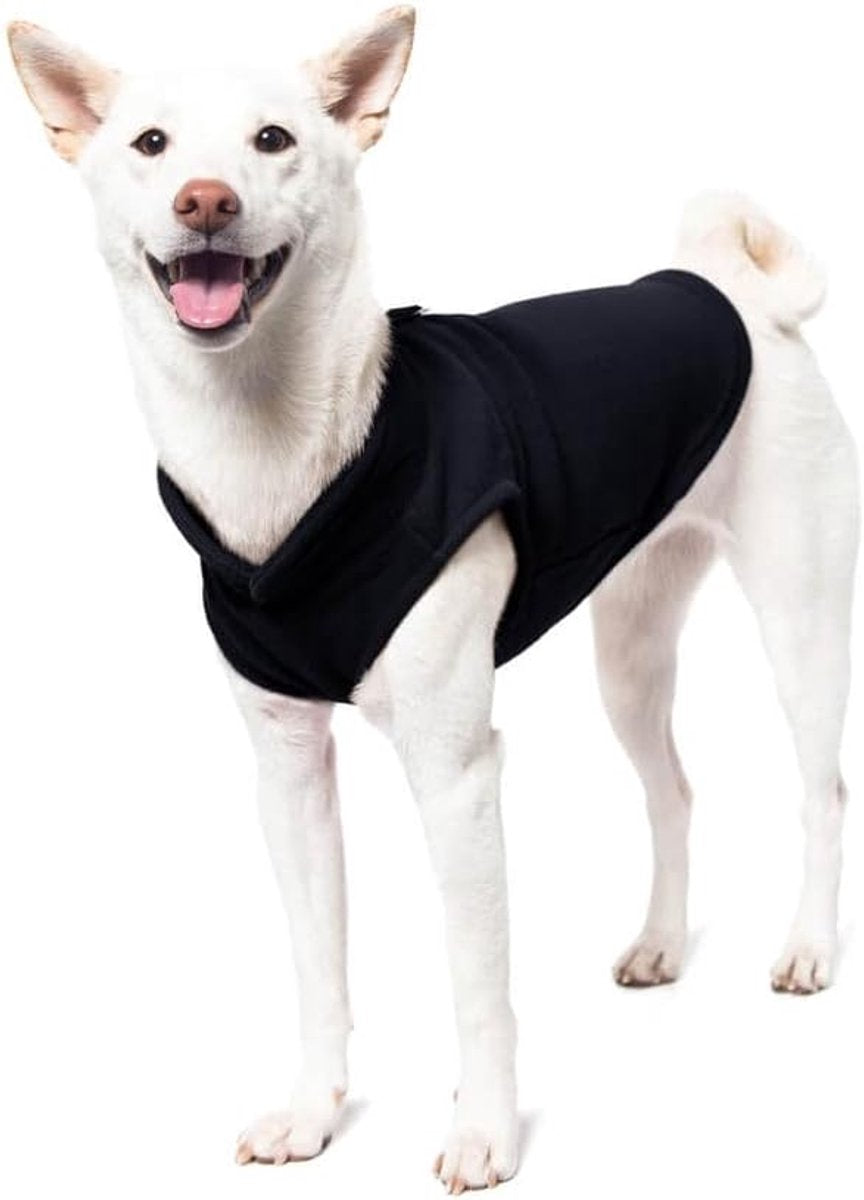 Dog coat - Fleece dog vest - Winter dog coat - Warm dog coat - Fleece dog sweater - Ring leash - Perfect for small dogs - Medium-sized dogs - Black - Size M