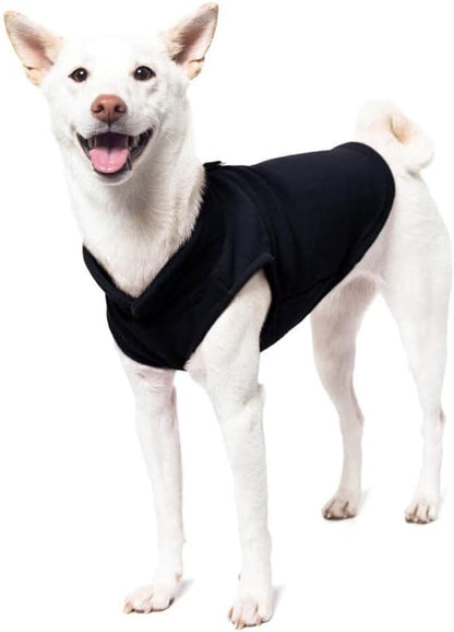 Dog coat - Fleece dog vest - Winter dog coat - Warm dog coat - Fleece dog sweater - Ring leash - Perfect for small dogs - Medium-sized dogs - Black - Size M