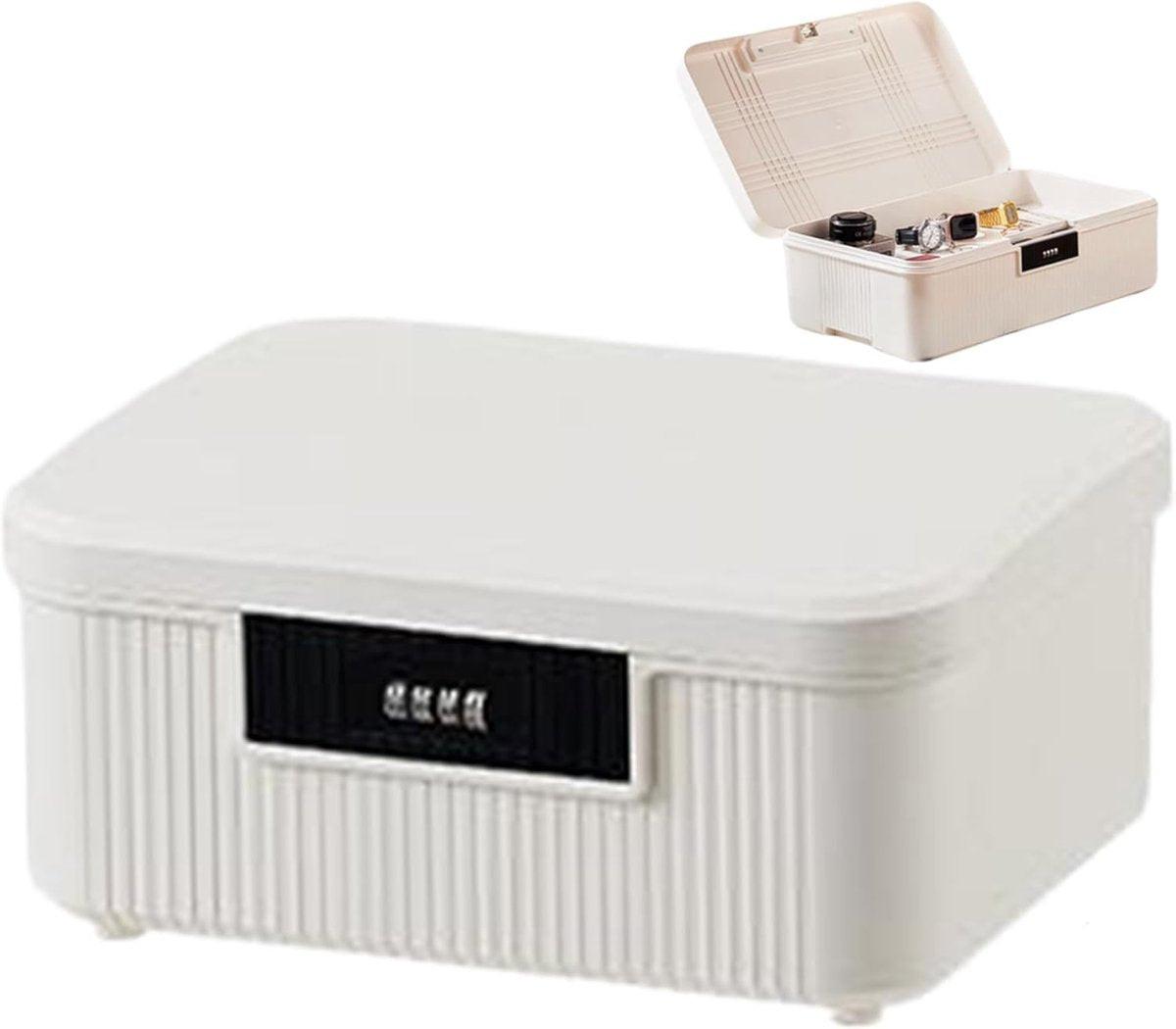 Lockable storage box - 9L lockable pillbox with double combination lock - Waterproof lockable box with combination lock - Perfect for personal belongings at home or in the office - Wit.