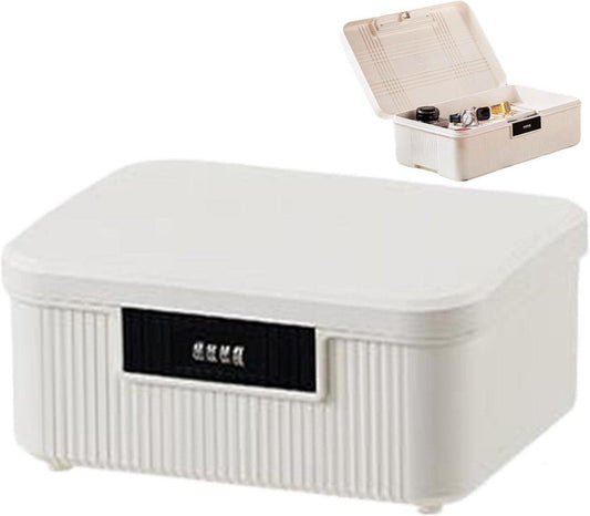 Lockable storage box - 9L lockable pillbox with double combination lock - Waterproof lockable box with combination lock - Perfect for personal belongings at home or in the office - Wit.