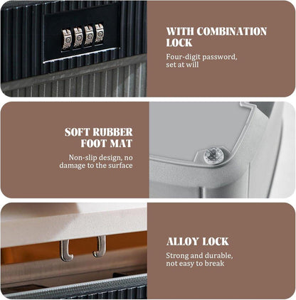 Lockable storage box - 9L lockable pillbox with double combination lock - Waterproof lockable box with combination lock - Perfect for personal belongings at home or in the office - Wit.