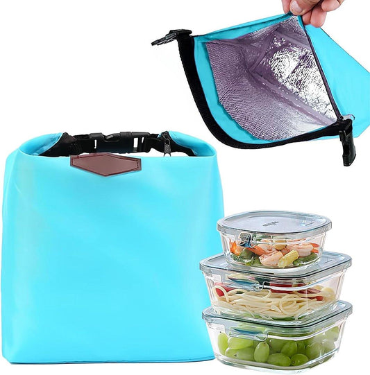 Lunch bag - Insulated bags - Lunch bag - Insulated backpack - Insulated lunch bags - Insulated lunch bag - Portable lunch bag - Picnic bag - Blue zipper.