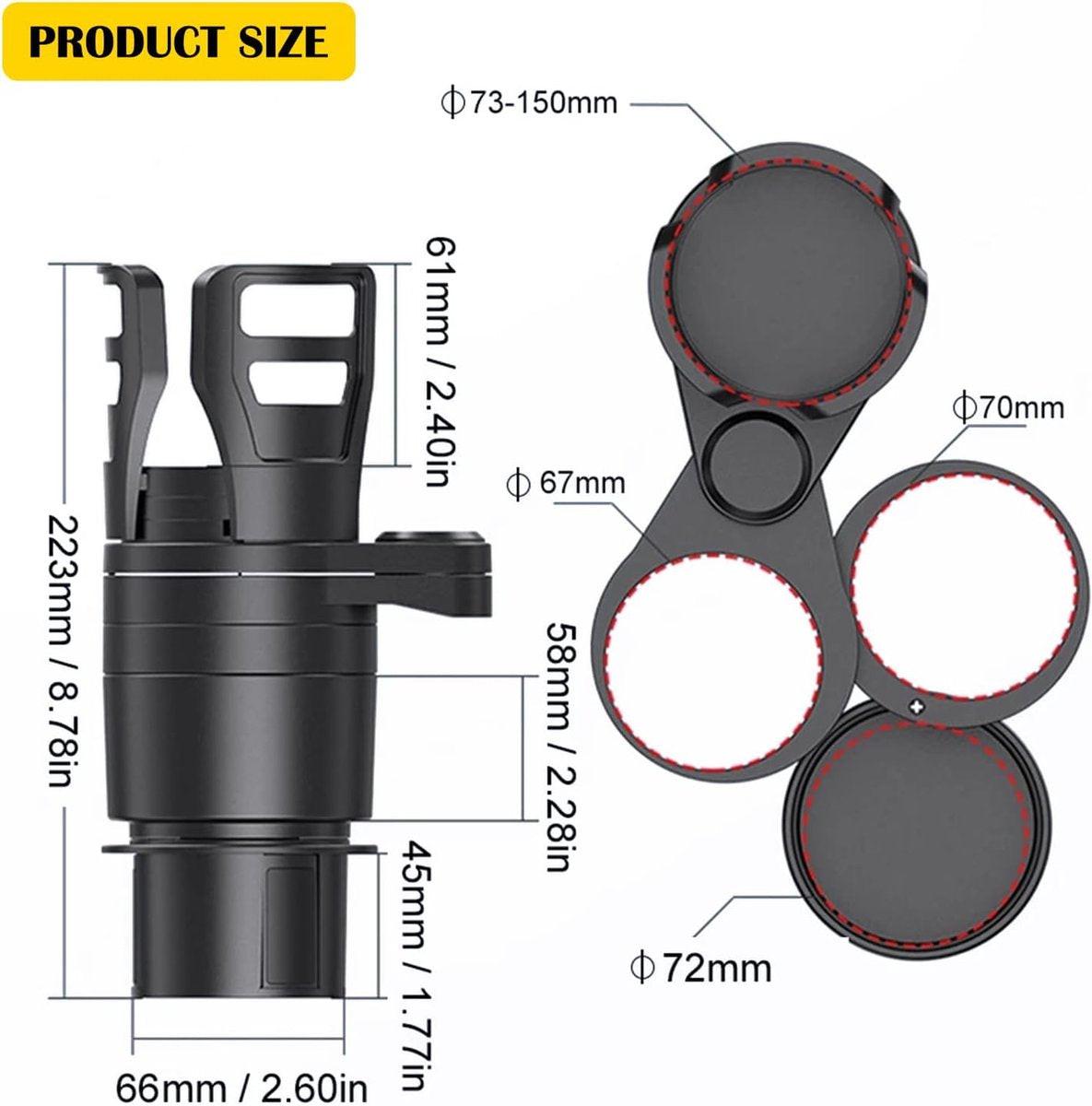 Universal 4-in-1 Car Organizer - Car Seat Organizer - Cup Holder - Drink Holder - Can and Bottle Holder - Car Accessories - High Quality - Coffee Holder - Foldable - Sturdy and Durable - Car Travel.