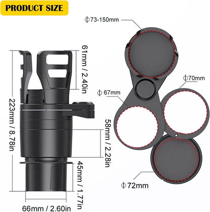 Universal 4-in-1 Car Organizer - Car Seat Organizer - Cup Holder - Drink Holder - Can and Bottle Holder - Car Accessories - High Quality - Coffee Holder - Foldable - Sturdy and Durable - Car Travel.
