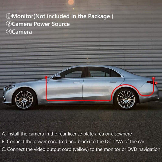 Cameras - Rearview camera - Night vision rearview camera - Parking monitoring and motion detection.
