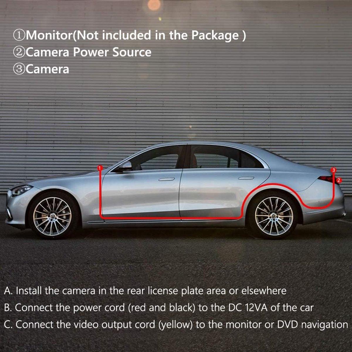 Cameras - Rearview camera - Night vision rearview camera - Parking monitoring and motion detection.