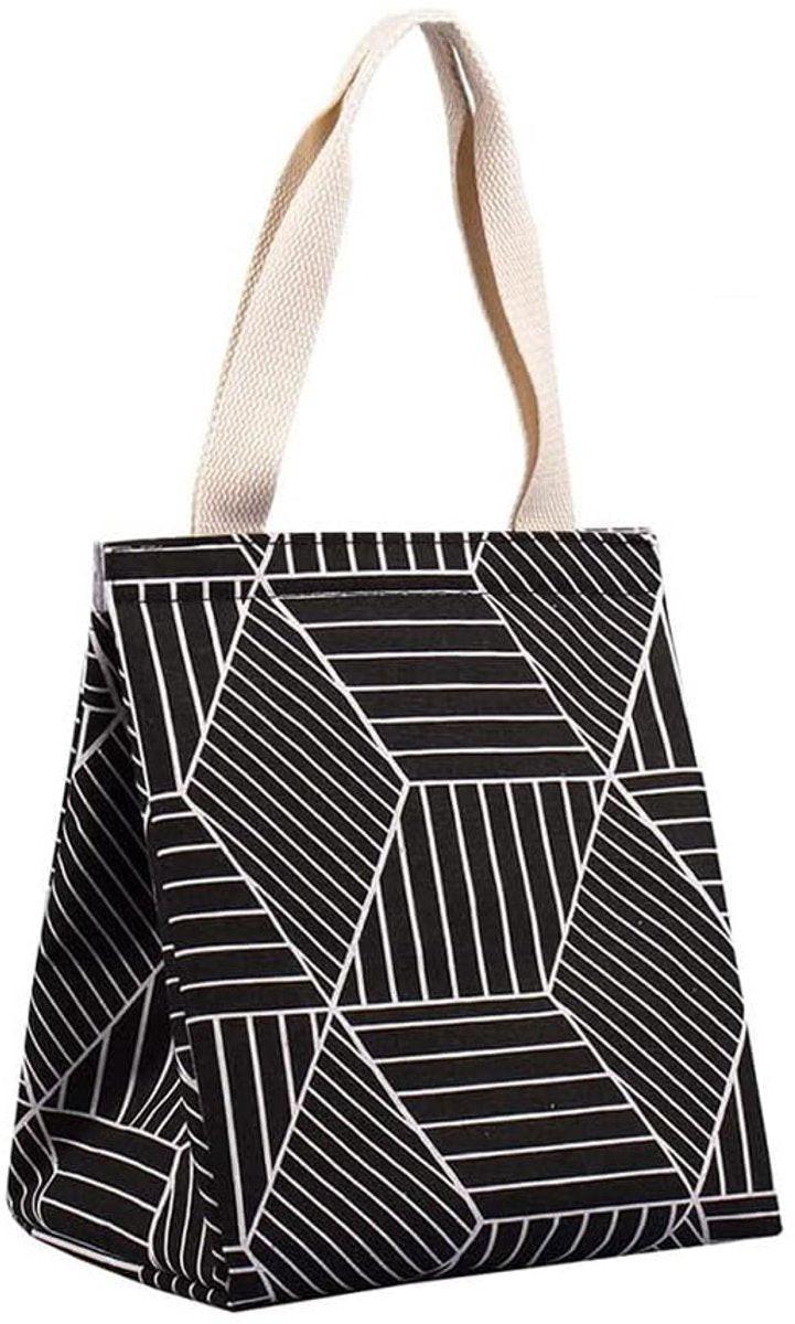 Lunch bag - Insulated bags - Insulated lunch bag for women - Sturdy, foldable and portable lunch bag with wide opening - With interior pockets - Insulated and leakproof cooler - For picnics and beaches for adults (Black Diamond).