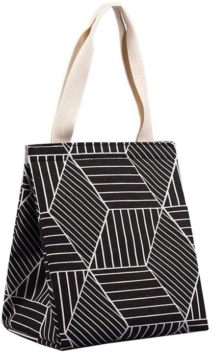 Lunch bag - Insulated bags - Insulated lunch bag for women - Sturdy, foldable and portable lunch bag with wide opening - With interior pockets - Insulated and leakproof cooler - For picnics and beaches for adults (Black Diamond).