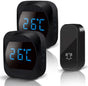 Wireless doorbell with LED, temperature display, waterproof electronic doorbell kit, with 2 plug-in receivers, 150m range, 4 volume levels, 38 melodies.