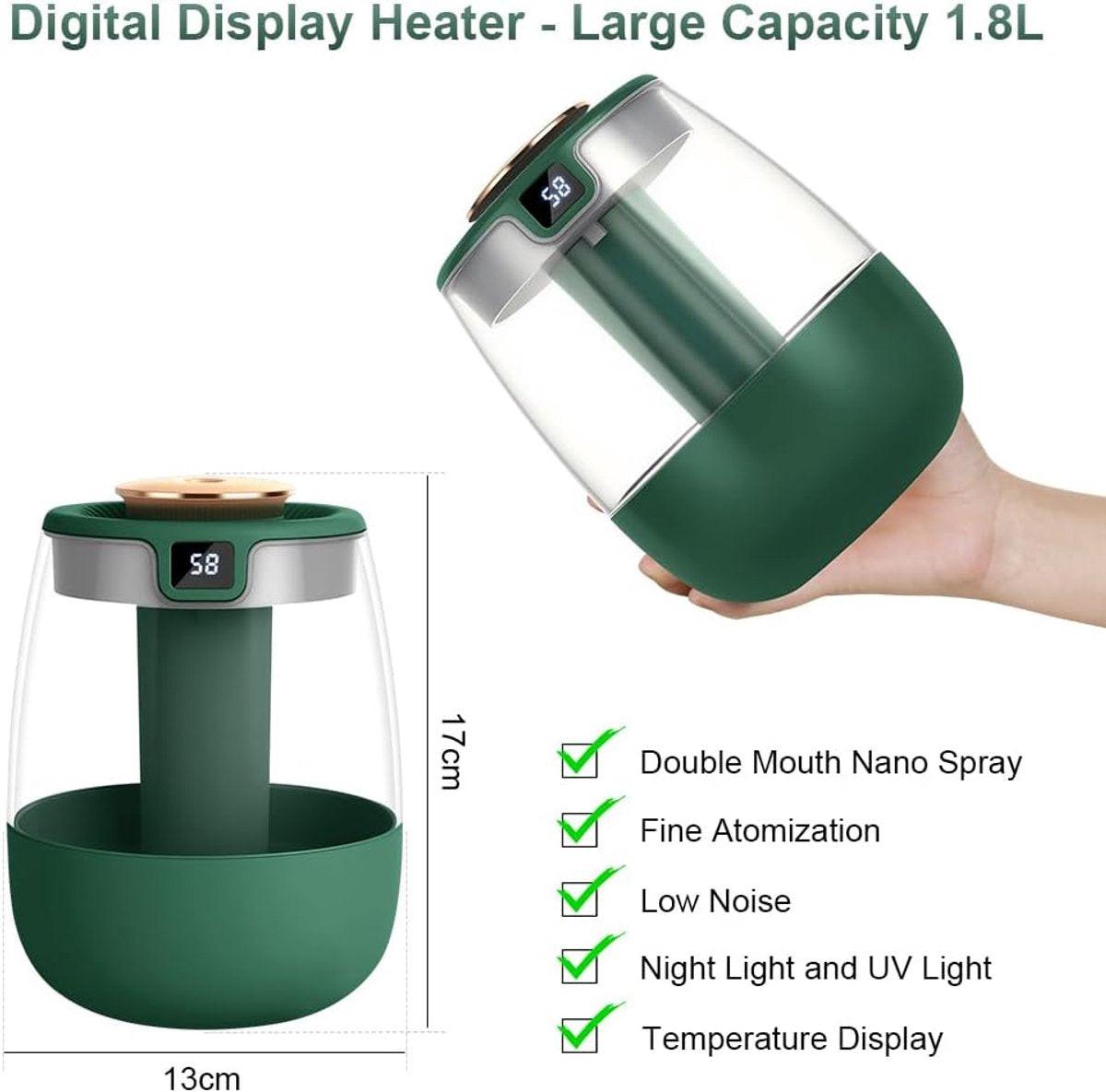 Humidifiers - Bedroom humidifier - Mini humidifier - Children's room humidifier - Humidifier with hygrometer - Humidifier with night light for bedroom - Children's room - Plants - Vegetables.