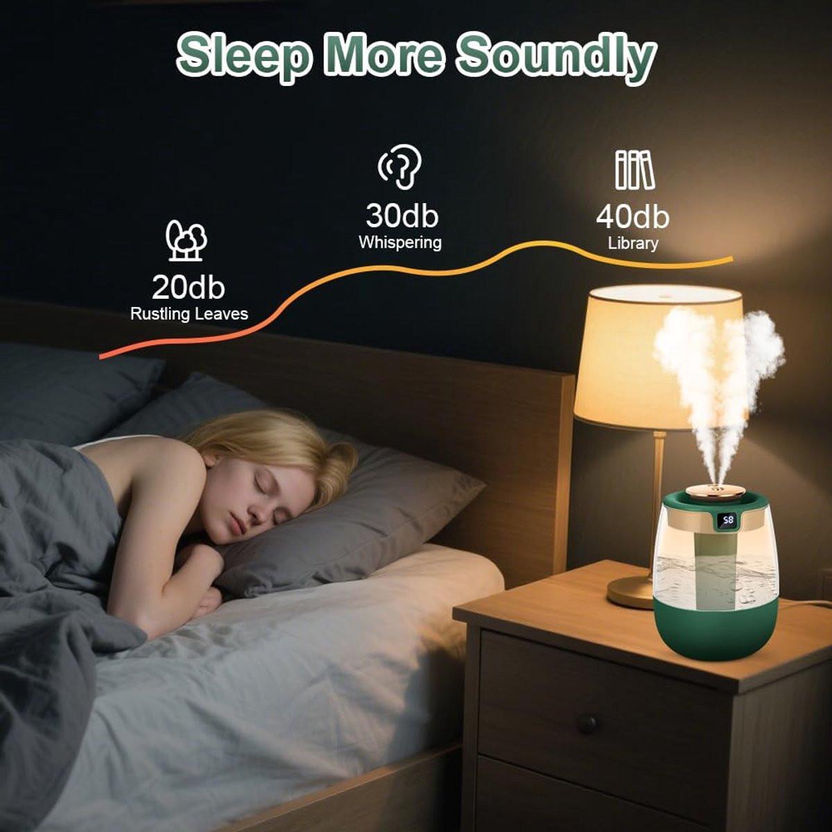 Humidifiers - Bedroom humidifier - Mini humidifier - Children's room humidifier - Humidifier with hygrometer - Humidifier with night light for bedroom - Children's room - Plants - Vegetables.