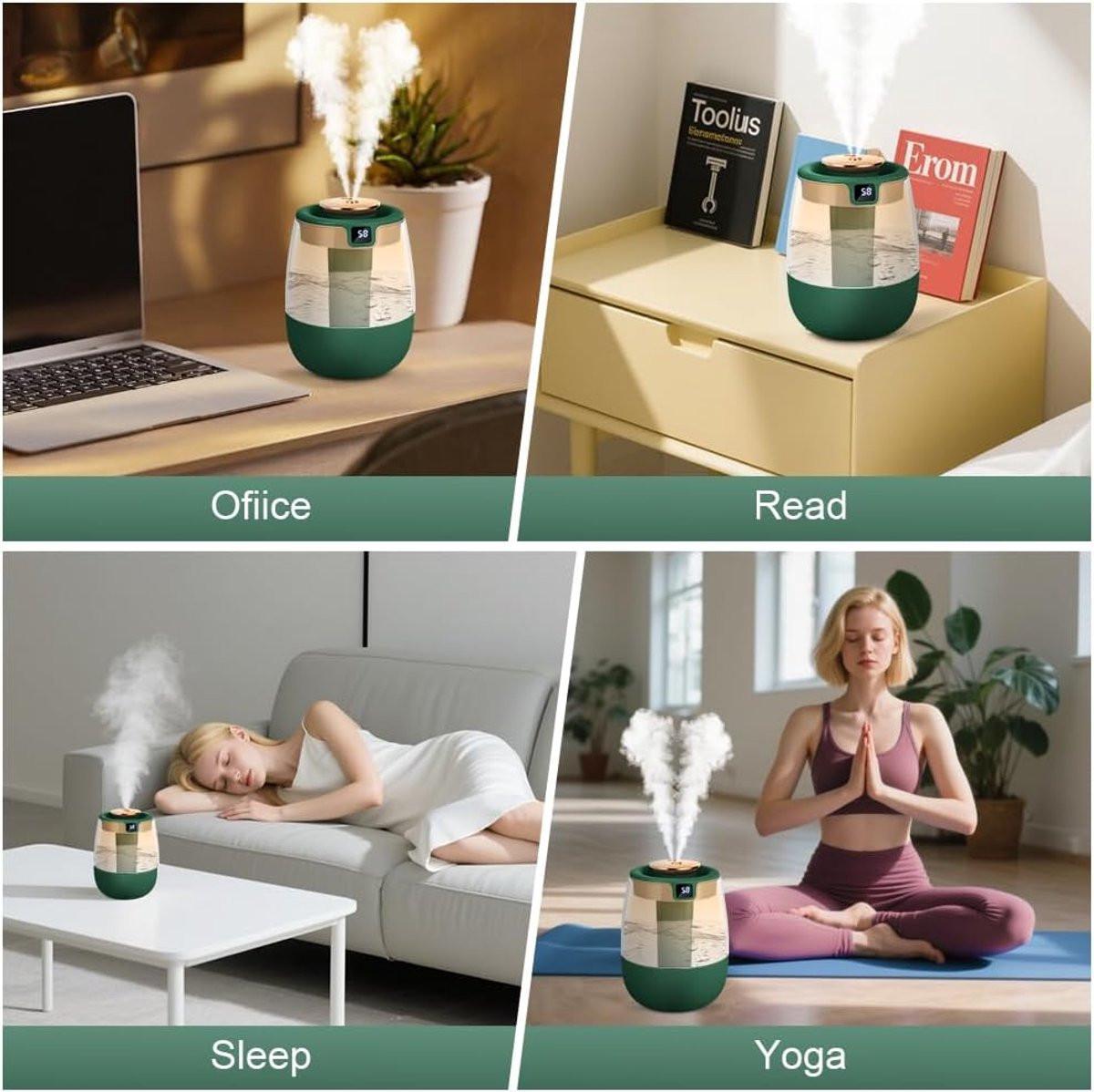 Humidifiers - Bedroom humidifier - Mini humidifier - Children's room humidifier - Humidifier with hygrometer - Humidifier with night light for bedroom - Children's room - Plants - Vegetables.