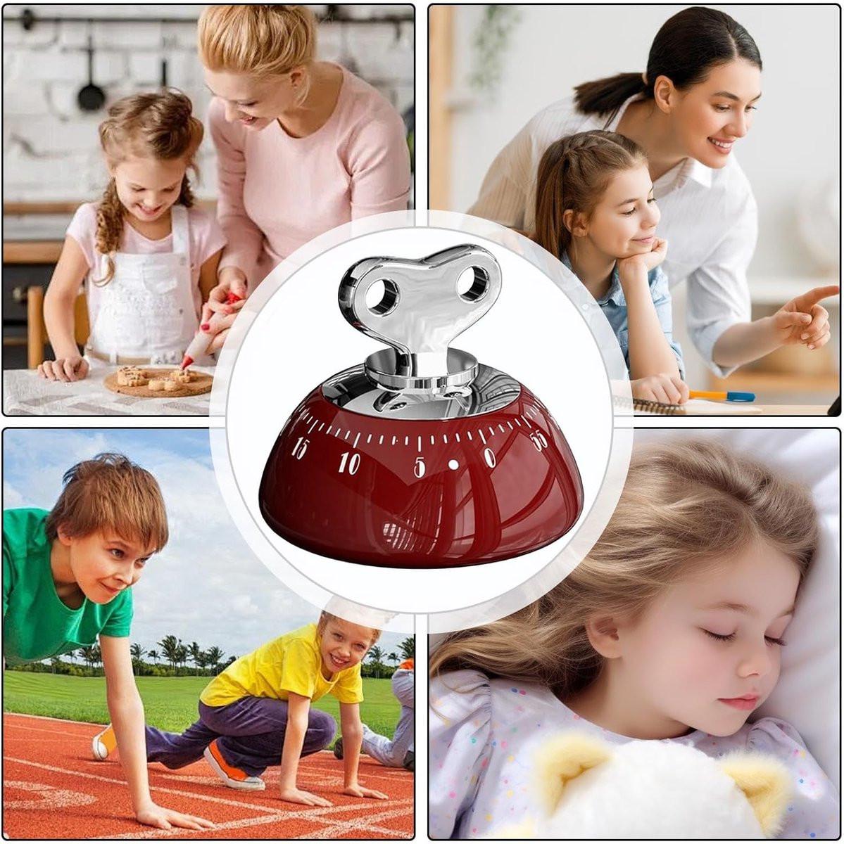 Educational Clock - High-Quality Educational Clock for Children - Kids Timer - Countdown Timer - Leather Time-Reading Clock - Educational Clock - Homework Helper - Educational Toys - Home Education - Red.