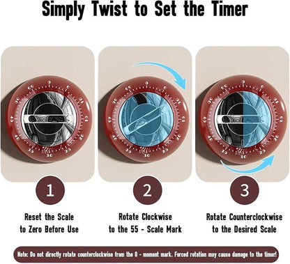 Educational Clock - High-Quality Educational Clock for Children - Kids Timer - Countdown Timer - Leather Time-Reading Clock - Educational Clock - Homework Helper - Educational Toys - Home Education - Red.