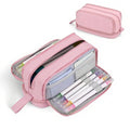 Pencil Case - Pencil Case - Pencil Case for Boys and Girls - Multifunctional Compartment Pencil Case - School Supplies - 22x11x9.5cm - Pink.
