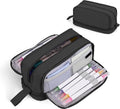 Pencil case - Pencil case - Pencil case for boys and girls - Multifunctional pencil case with compartments - School supplies - 22x11x9.5cm - Black.