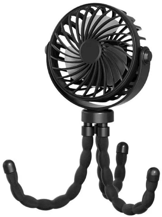 Handheld Fan - Rechargeable Portable Fan - Black - Cordless Handheld Table Fan - Mini Stroller Fan - 3 Modes - Mini Fan - Festival Fan - Octopus Fan.