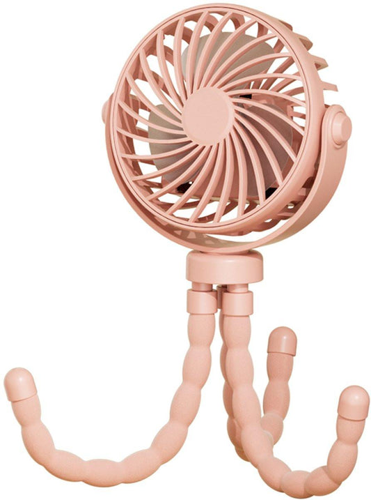 Handheld Fan - Rechargeable Portable Fan - Pink - Cordless Table Fan - Mini Stroller Fan - 3 Modes - Mini Fan - Festival Fan - Octopus Fan.