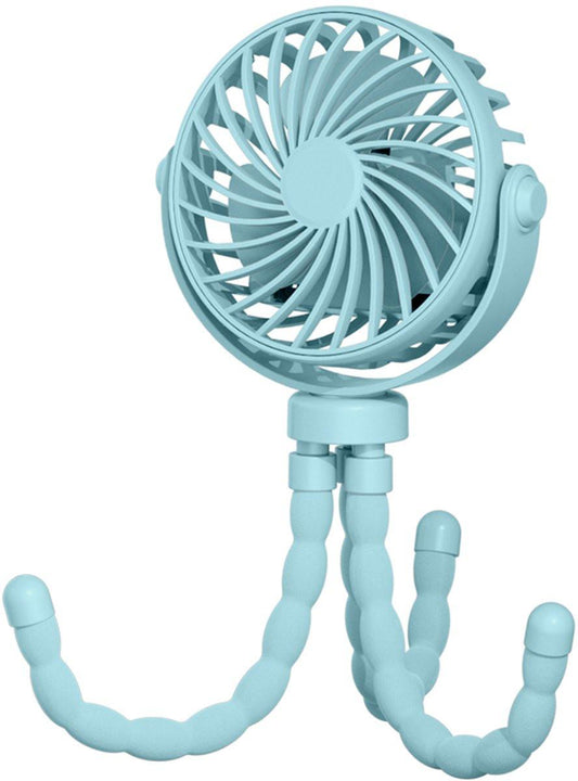 Handheld Fan - Rechargeable Portable Fan - Blauw - Cordless Table Fan - Mini Stroller Fan - 3 Modes - Mini Fan - Festival Fan - Octopus Fan.