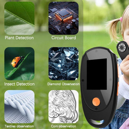 Microscope - Children's Microscope - Portable Digital Microscope for Children and Adults - 5.1 cm Color Screen - 500x Magnification - 8 Built-in LED Lights.