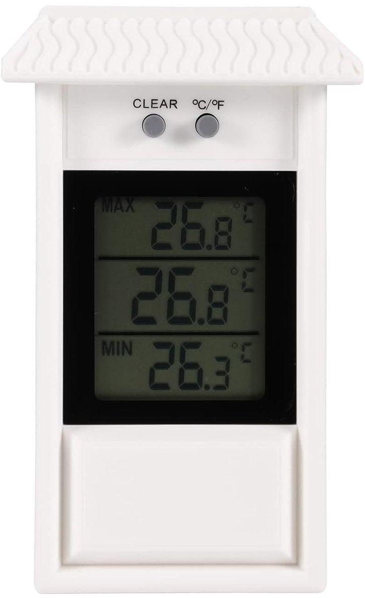 Indoor and outdoor thermometer - Thermometer - Hygrometer - Weather station - Digital thermometer - Weatherproof for indoor and outdoor use - Wit.