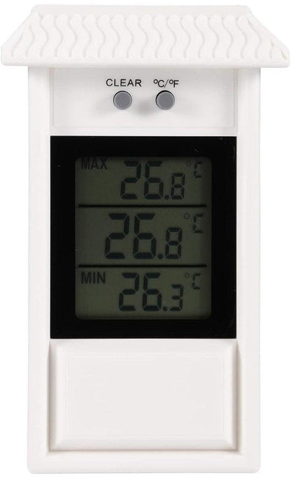 Indoor and outdoor thermometer - Thermometer - Hygrometer - Weather station - Digital thermometer - Weatherproof for indoor and outdoor use - Wit.