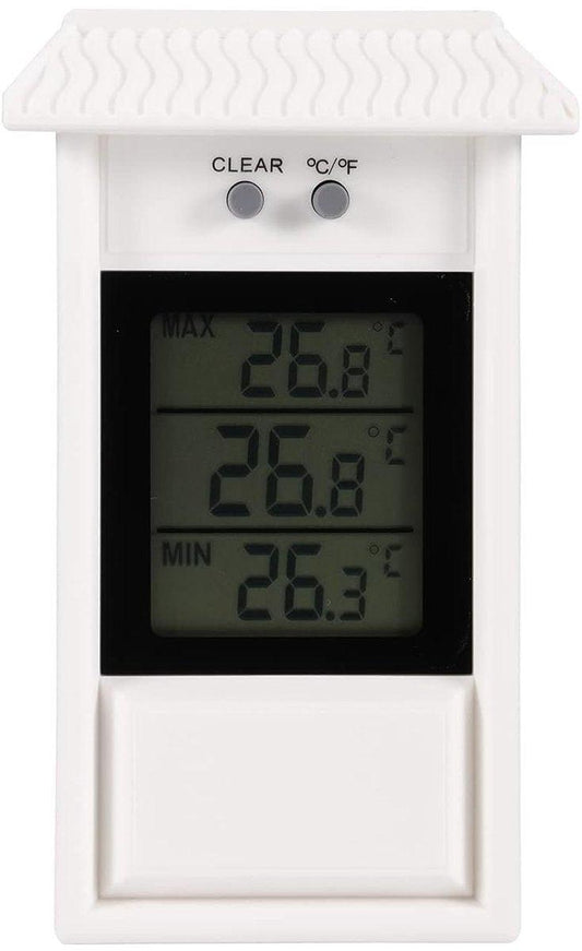 Indoor and outdoor thermometer - Thermometer - Hygrometer - Weather station - Digital thermometer - Weatherproof for indoor and outdoor use - Wit.