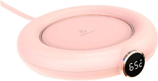 Mug or cup warmer - Heating plate - Coffee cup warmer - Tea cup warmer - Thermal heating plate - Heated coaster - USB coffee warmer for home, office, or desk use - Pink.
