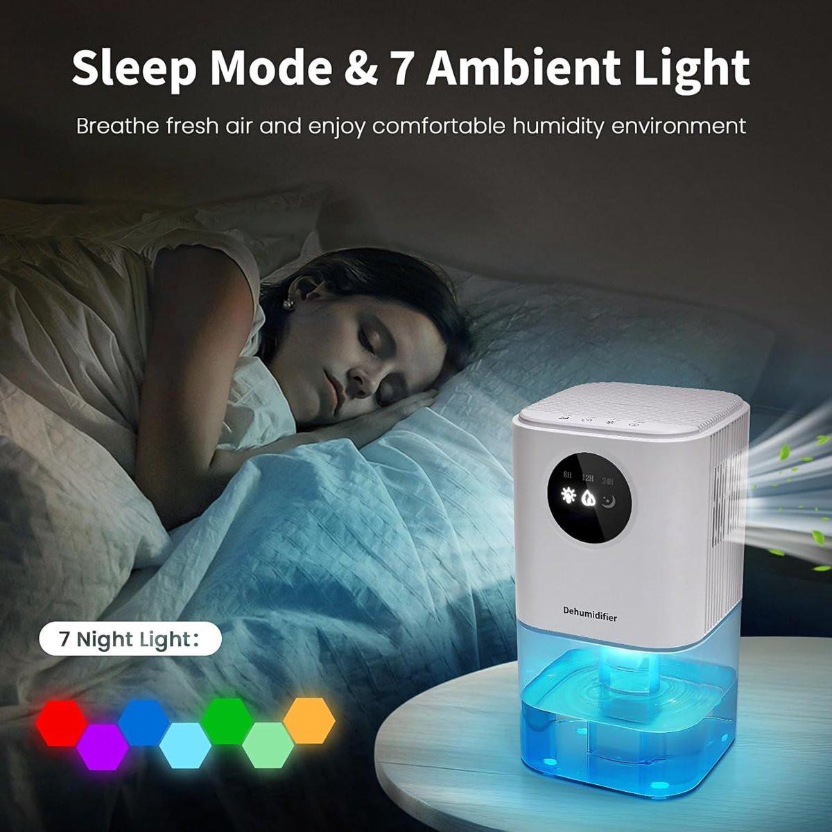 Dehumidifier - Ultra-Quiet Smart Dehumidifier - Home Dehumidifier - Ultra-Quiet Portable Dehumidifier - For Drying Laundry - Dehumidifies Bedrooms, Bathrooms, Wardrobes, and Caravans - White.