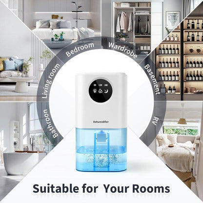 Dehumidifier - Ultra-Quiet Smart Dehumidifier - Home Dehumidifier - Ultra-Quiet Portable Dehumidifier - For Drying Laundry - Dehumidifies Bedrooms, Bathrooms, Wardrobes, and Caravans - White.