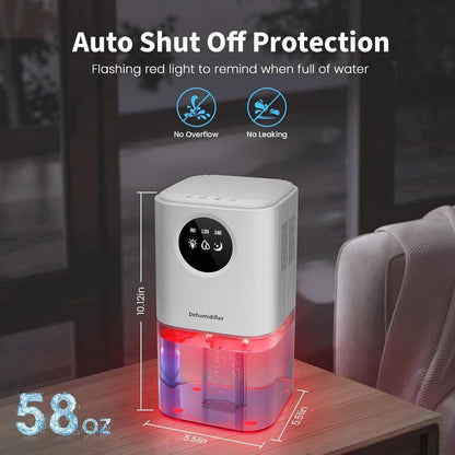 Dehumidifier - Ultra-Quiet Smart Dehumidifier - Home Dehumidifier - Ultra-Quiet Portable Dehumidifier - For Drying Laundry - Dehumidifies Bedrooms, Bathrooms, Wardrobes, and Caravans - White.