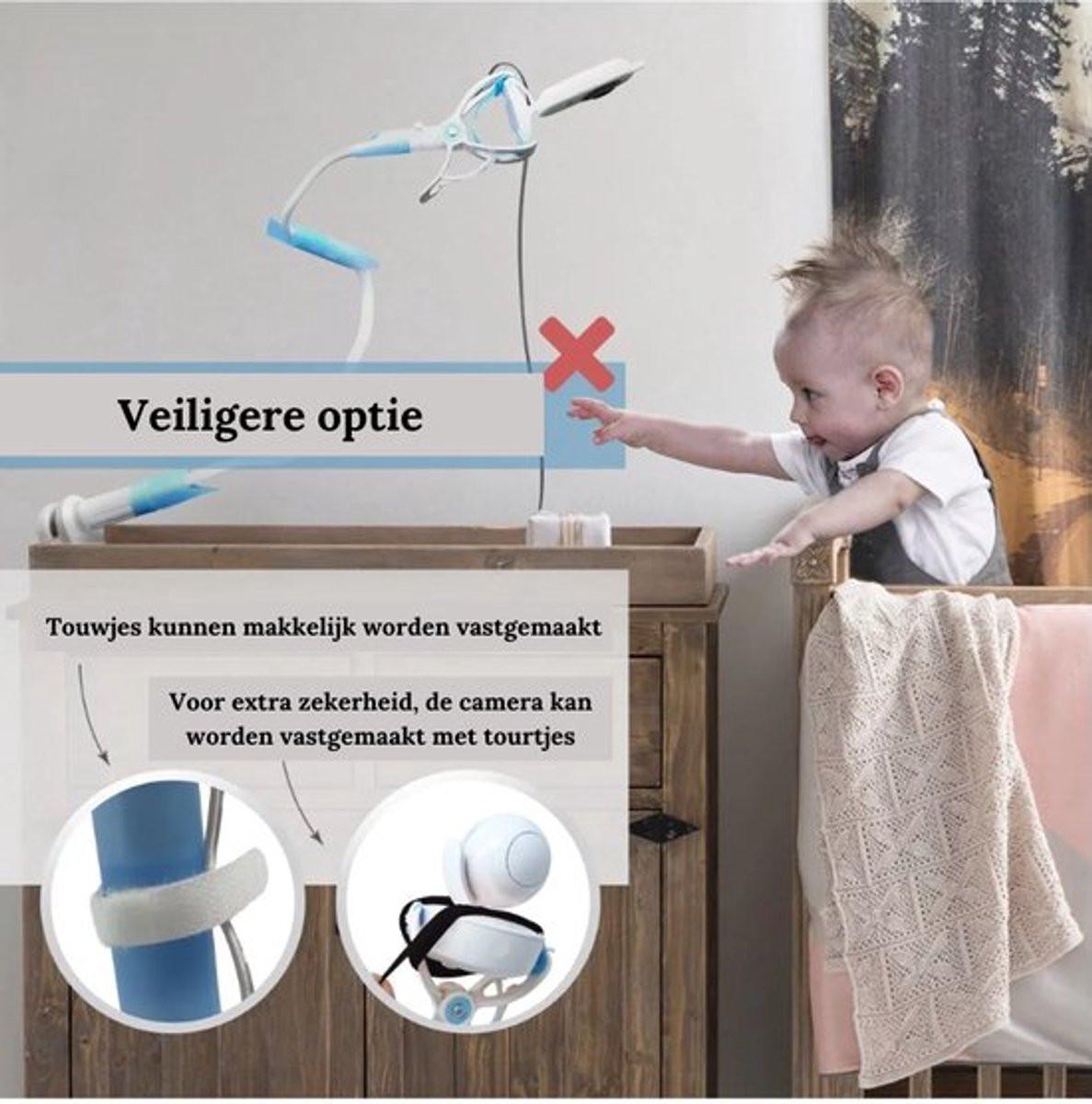 camera mount, camera mount, baby monitor mount with 3 straps, no drilling required, flexible and adjustable, universal baby monitor mount, compatible with most baby monitors (Wit)..