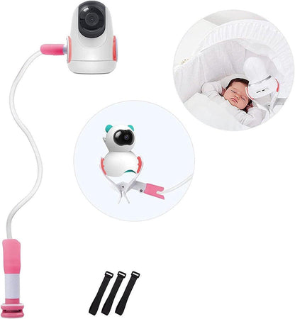 Babyfoon Camera Mount, Camera Holder, Baby Monitor Mount with 3 Straps, No Drilling Required, Flexible and Adjustable, Universal Baby Monitor Mount, Compatible with Most Baby Monitors (Pink).