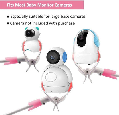 Babyfoon Camera Mount, Camera Holder, Baby Monitor Mount with 3 Straps, No Drilling Required, Flexible and Adjustable, Universal Baby Monitor Mount, Compatible with Most Baby Monitors (Pink).