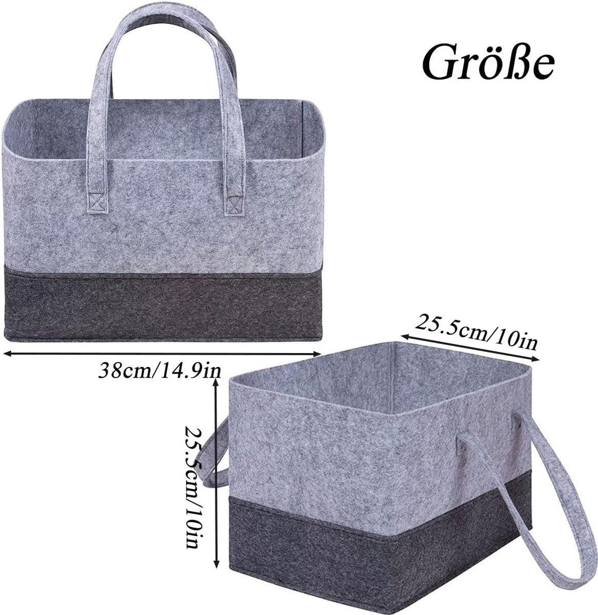 5 pcs Tote bag, shopping bag, foldable shopping basket, large shopping bag, felt tote bag, reusable shopping bag, felt shopping basket, suitable for shopping, travel, storage