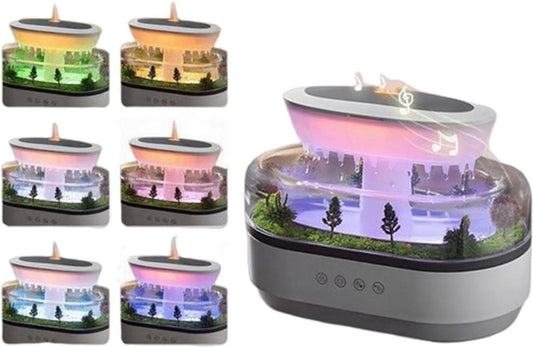 Humidifiers - Aromatherapy Humidifier - Bedroom Humidifier - With 7-Color Night Light and Music - Raindrop Landscape Humidifier - Aroma Diffuser for Essential Oils - Humidifier - Air Humidifier - Wit.