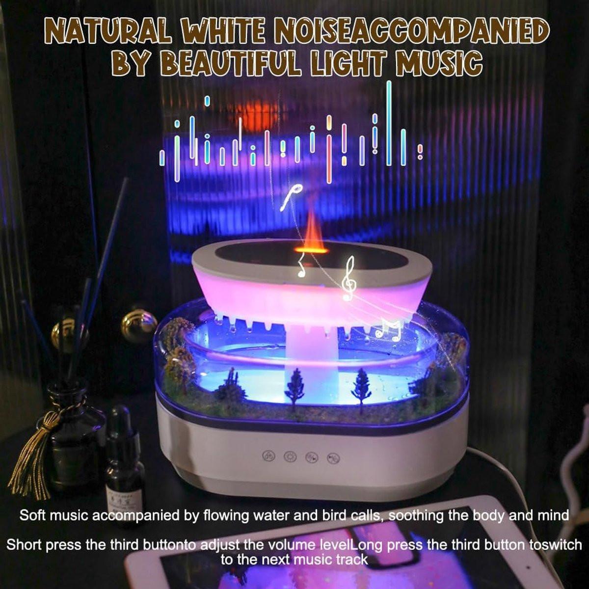 Humidifiers - Aromatherapy Humidifier - Bedroom Humidifier - With 7-Color Night Light and Music - Raindrop Landscape Humidifier - Aroma Diffuser for Essential Oils - Humidifier - Air Humidifier - Wit.