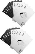 Bottle opener set - Practical and fun bottle opener - Fits in a wallet - Ideal gift for dad - Beers - Soft drinks - Baking soda and poker - Black and silver (20 - Black - White).