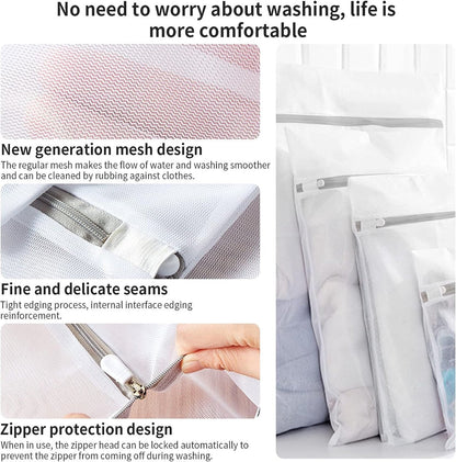 Set of 3 Laundry Bags - Net Clothes - Groot Laundry Nets - Large, Strong Bags - Delicate Clothes - Perfect for Washing Machines - Jackets - Jeans - 40 x 50 cm - Household Accessory