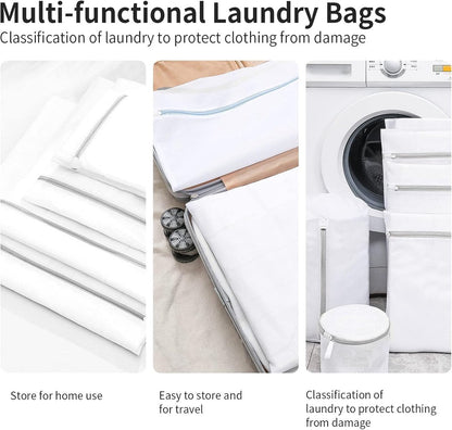 Set of 3 Laundry Bags - Net Clothes - Groot Laundry Nets - Large, Strong Bags - Delicate Clothes - Perfect for Washing Machines - Jackets - Jeans - 40 x 50 cm - Household Accessory