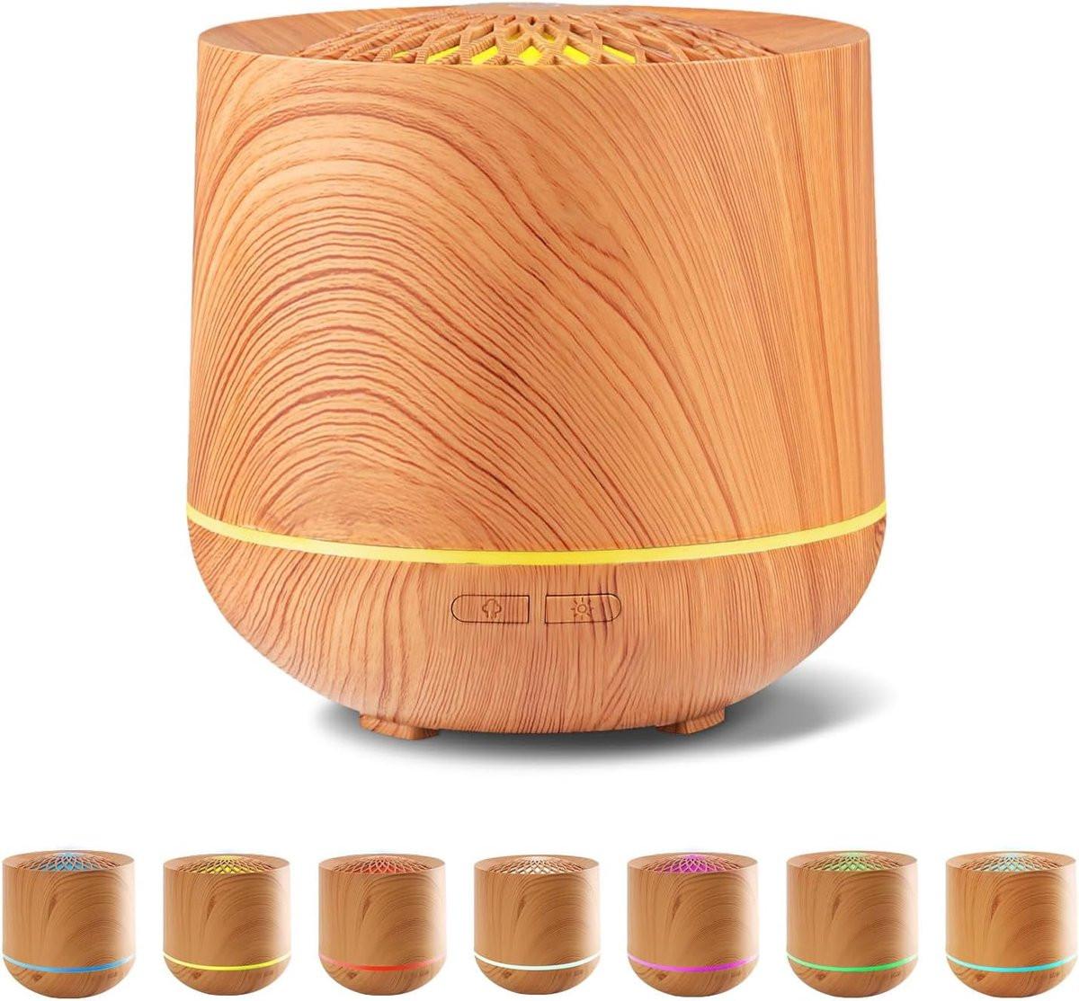 Humidifiers - Aromatherapy Humidifier - 300ml Diffuser - Air Humidifier - Room Humidifier - 7-Color LED - Light and Automatic Shut-Off - Essential Oil Diffuser for Home and Office (Light Color).